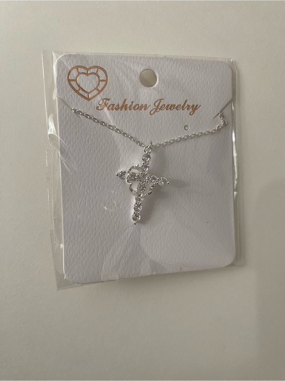 Fashion Jewelry Silver Crystal Cross Necklace with Crown